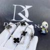 Custom Jewelry Van Cleef & Arpels Vintage Alhambra 18k White Gold Onyx 5 Motif  Bracelet