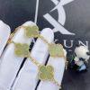 Custom Jewelry Van Cleef & Arpels Vintage Alhambra 18k Yellow Gold Jade 5 Motif  Bracelet