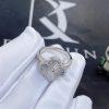 Custom Jewelry Van Cleef & Arpels Vintage Alhambra ring Guilloché 18K white gold VCARP9XI00