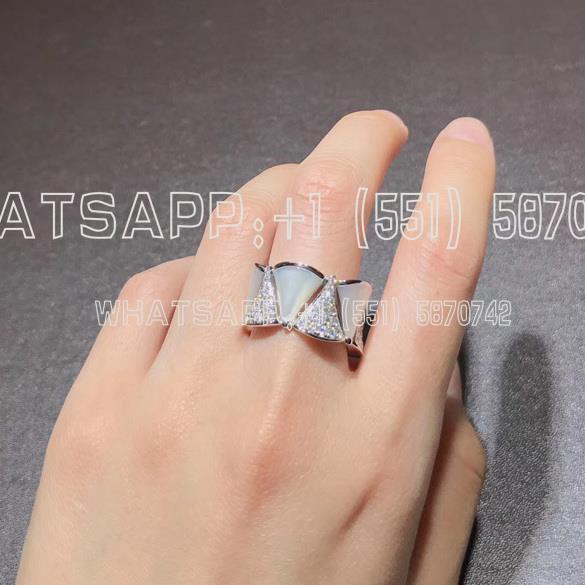 Bulgari Divas’ Dream Ring 18K White gold, Diamond and mother-of-pearl Ring 857079