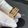 Custom Jewelry Bulgari B.zero1 4-Band Ring in Rose Gold with Pave Diamonds AN857022