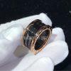 Custom Jewelry Bulgari B.zero1 Black Ceramic and Rose Gold four-band Ring 345846