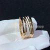 Custom Jewelry Bulgari B.ZERO1 Design Legend four-band Ceramic 18K Rose Gold Ring AN858574