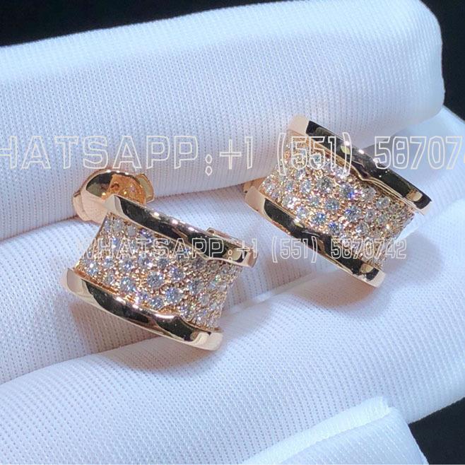 Custom Jewelry Bulgari B.Zero1 Earrings 18K Rose Gold and Diamonds 347814