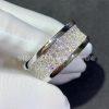 Custom Jewelry Bulgari B.zero1 ring in 18K White Gold set with pavé diamonds on the spiral 345592