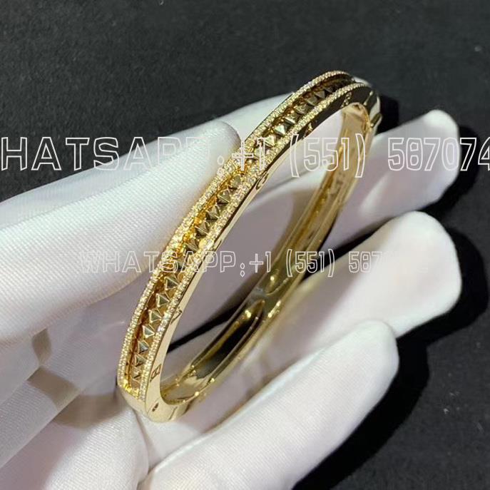 Custom Jewelry Bulgari B.zero1 Rock 18k yellow gold bracelet with pavé diamonds 357881