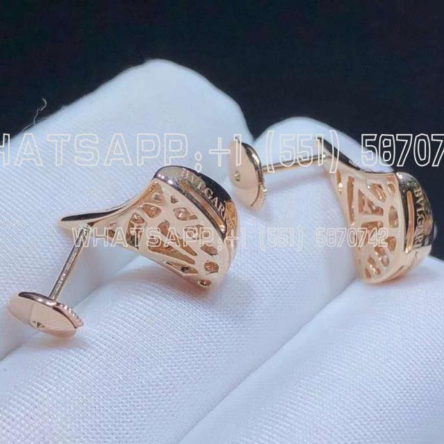 Custom Jewelry Bulgari Divas’ Dream Earrings 18K Rose Gold and Pave Diamonds OR857537