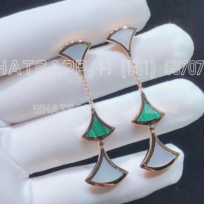 Custom Jewelry Bulgari Divas’ Dream Earrings Mother-of-pearl and Malachite