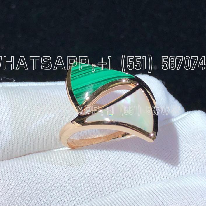 Custom Jewelry Bulgari Divas’ Dream Ring Mother Of Pearl and malachite AN857955