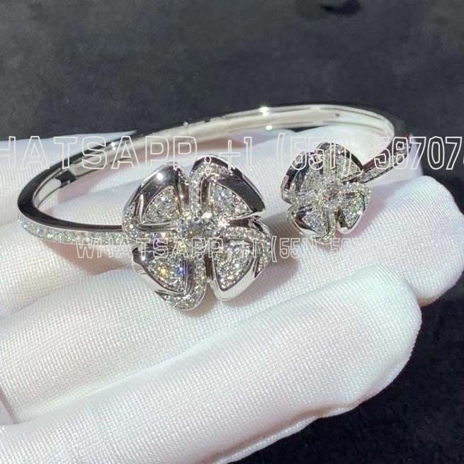 Custom Jewelry Bulgari Fiorever Bracelet 18K White Gold and Pave Diamonds Bracelet 357354