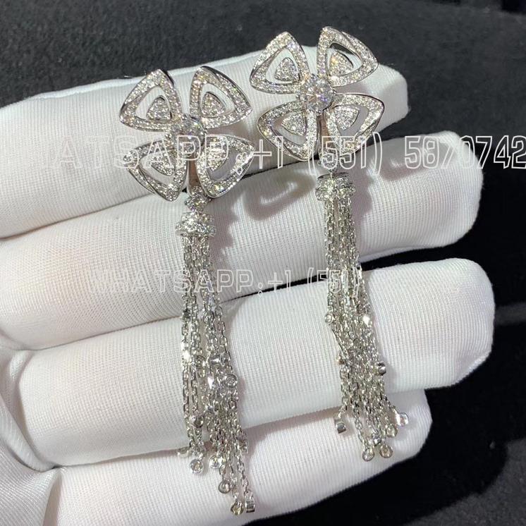 Custom Jewelry Bulgari Fiorever Earring set with two central diamonds and pavé diamonds OR858178