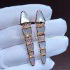 Custom Jewelry Bulgari Serpenti 18K Rose Gold and Pave Diamonds ,Mother of Pearl Clip-On Earrings 350678