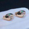 Custom Jewelry Bulgari Serpenti 18K Rose Gold Malachite Earrings 352701