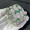 Custom Jewelry Bulgari Serpenti bracelet 18K White Gold with emeralds and pavé diamonds 353848