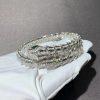 Custom Jewelry Bulgari Serpenti Diamond Snake Bangle 18K White Gold  with Emerald Eyes Bracelet