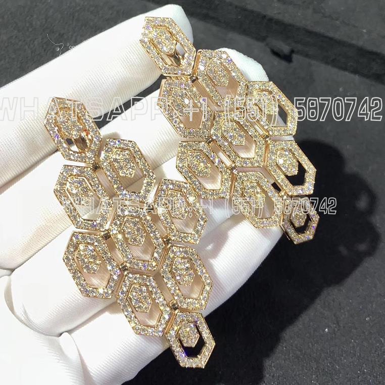Custom Jewelry Bulgari Serpenti earrings 18K Rose Gold and set with pavé diamonds 356507