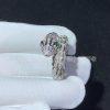 Custom Jewelry Bulgari Serpenti ring 18K White Gold set with pavé diamonds and two emerald eyes 354697