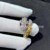 Custom Jewelry Bulgari Serpenti Snake ring Diamond & Ruby in 18K Yellow Gold