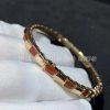 Custom Jewelry Bulgari Serpenti Viper 18K Rose Gold bracelet set with carnelian elements BR858338