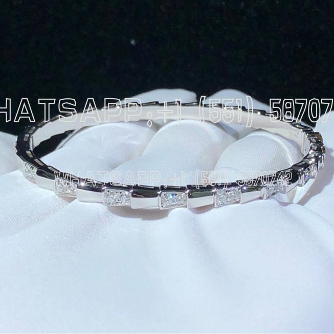 Custom Jewelry Bulgari Serpenti Viper bracelet in 18K White Gold con semi-pavé di diamanti 355256