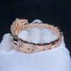 Custom Jewelry Bulgari Serpenti Viper Diamond 18K Rose Gold One-Coil Bracelet and Pave Diamonds BR855312