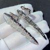 Custom Jewelry Bulgari Serpenti Viper earrigns 18K White Gold and set with full pavé diamonds 348320