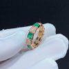 Custom Jewelry Bulgari Serpenti Viper Ring 18K Rose Gold，band Malachite and pavé diamonds Ring AN858203