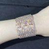 Custom Jewelry Cartier Agrafe Cuff Bracelet 18K Rose Gold and Pave Diamonds HP601053