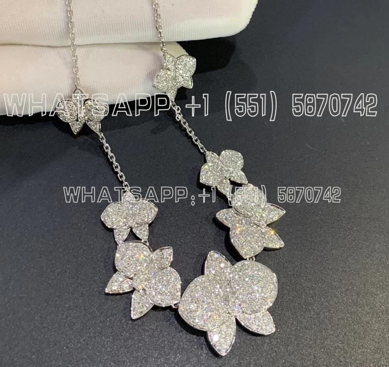 Custom Jewelry Cartier Diamond Caresse D’ Orchidees Necklace 18K White Gold and Pave Diamonds