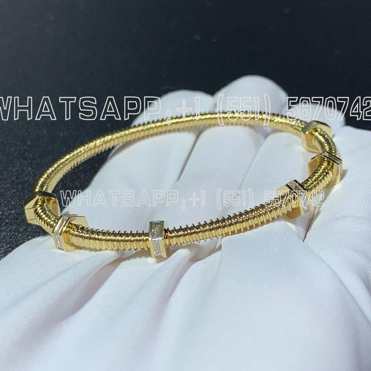 Custom Jewelry Cartier Ecrou De Cartier Diamond and 18K Yellow Gold Bracelet N6714516