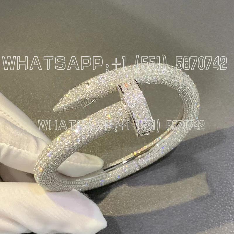 Custom Jewelry Cartier Juste Un Clou Bracelet Large Model 18K White Gold and Pave Diamonds HP601192