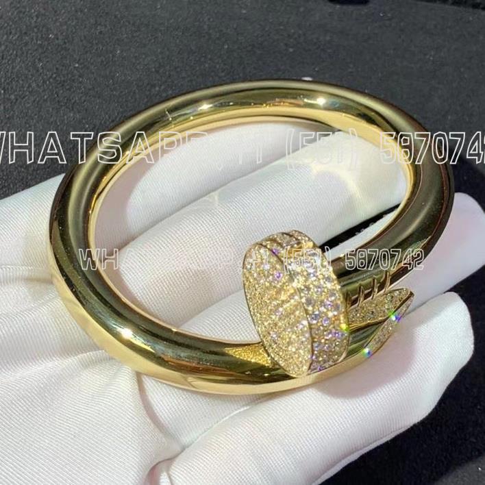 Custom Jewelry Cartier Juste Un Clou Bracelet Large Model 18K Yellow Gold and Pave Diamonds N6712517