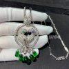 Custom Jewelry Cartier Les Oiseaux Libérés Necklac 18K white gold and 5 emerald drops HP300100