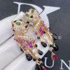 Custom Jewelry Cartier PanthÈre De Cartier Earrings Rose Gold, Emerald, Onyx, Rubellite, Diamonds H8000485