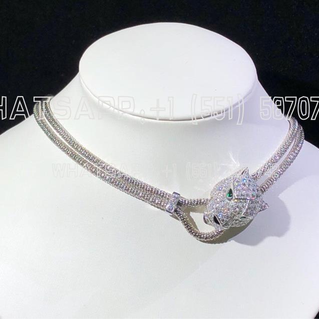 Custom Jewelry Cartier Panthère de Cartier Necklace 18K White Gold and Pave Diamonds N7408238