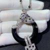 Custom Jewelry Cartier Panthère De Cartier Necklace Pave Diamonds and onyx H7000030