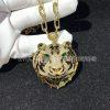 Custom Jewelry Cartier Tiger Head Pendant Pave Diamonds Necklace
