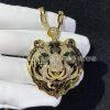 Custom Jewelry Cartier Tiger Head Pendant Pave Diamonds Necklace