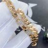 Custom Jewelry Hermes Boucle Sellier Bracelet Rose gold bracelet with pavé diamonds