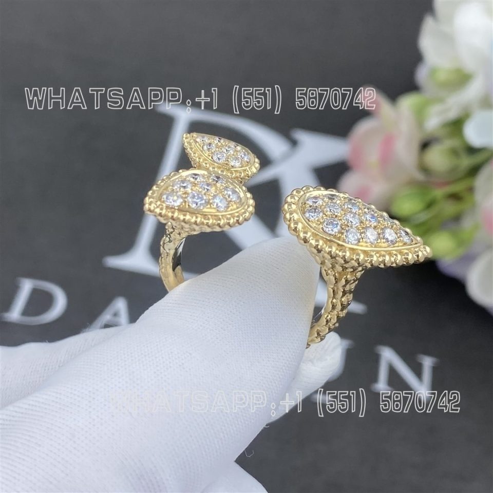 Custom Jewelry Boucheron Serpent Bohème Ring 3 Motifs in 18K Yellow Gold and Diamonds JRG02997