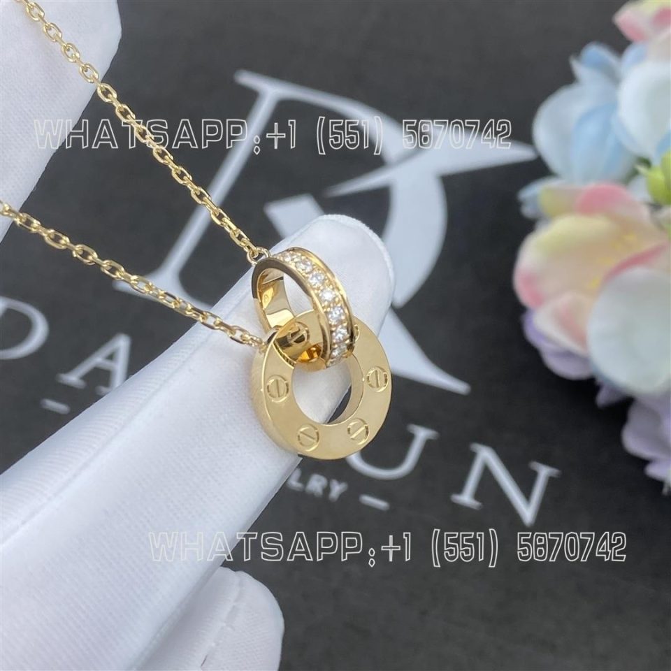 Custom Jewelry Cartier Love Necklace 18K Yellow Gold and Diamond-paved B7216300-YG