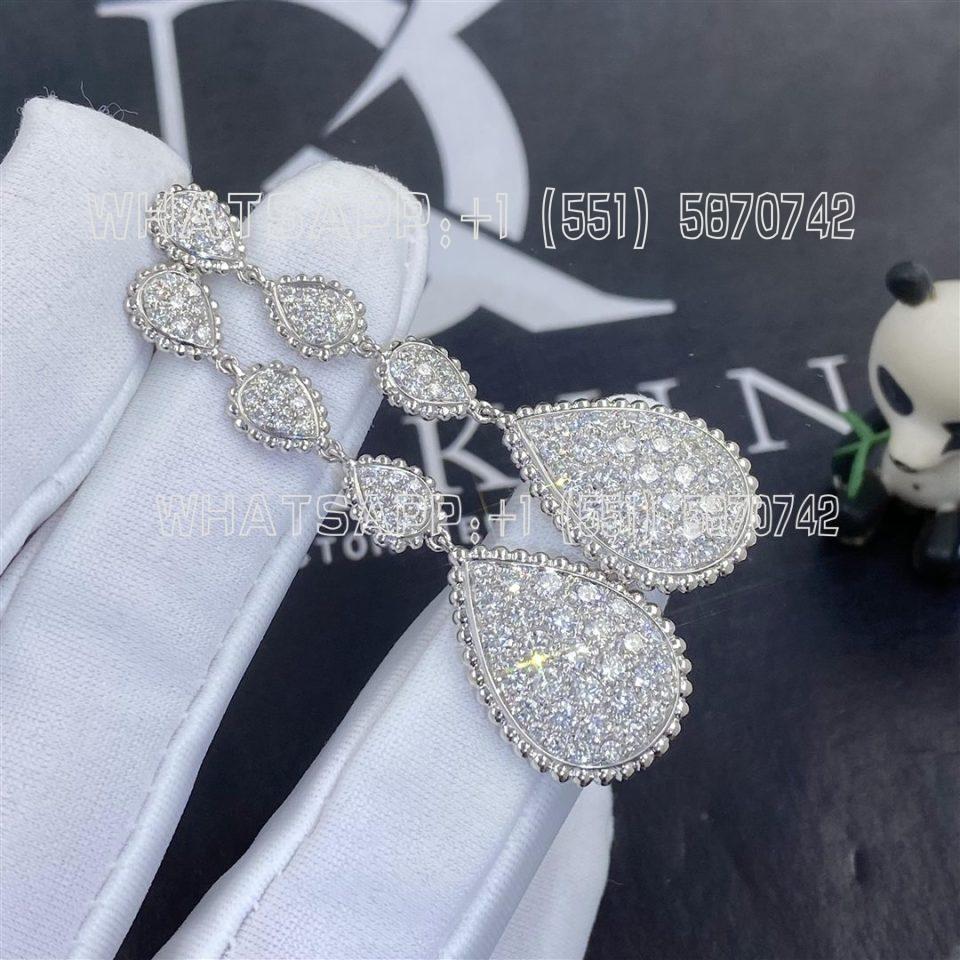 Custom Jewelry Boucheron Serpent Bohème Pendant Earrings, Xs and L Motifs 18K White Gold and Diamonds JCO01290