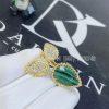 Custom Jewelry Boucheron Serpent Bohème Ring 3 Motifs in 18K Yellow Gold, pear malachite and Diamonds JRG03026