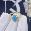 Custom Jewelry Boucheron Serpent Bohème Turquoise S motif ring 18k yellow gold JRG02856