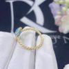 Custom Jewelry Boucheron Serpent Bohème Turquoise S motif ring 18k yellow gold JRG02856