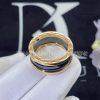 Custom Jewelry Bulgari B.zero1 two-band ring with two 18 kt rose gold loops and a black ceramic spiral 347042