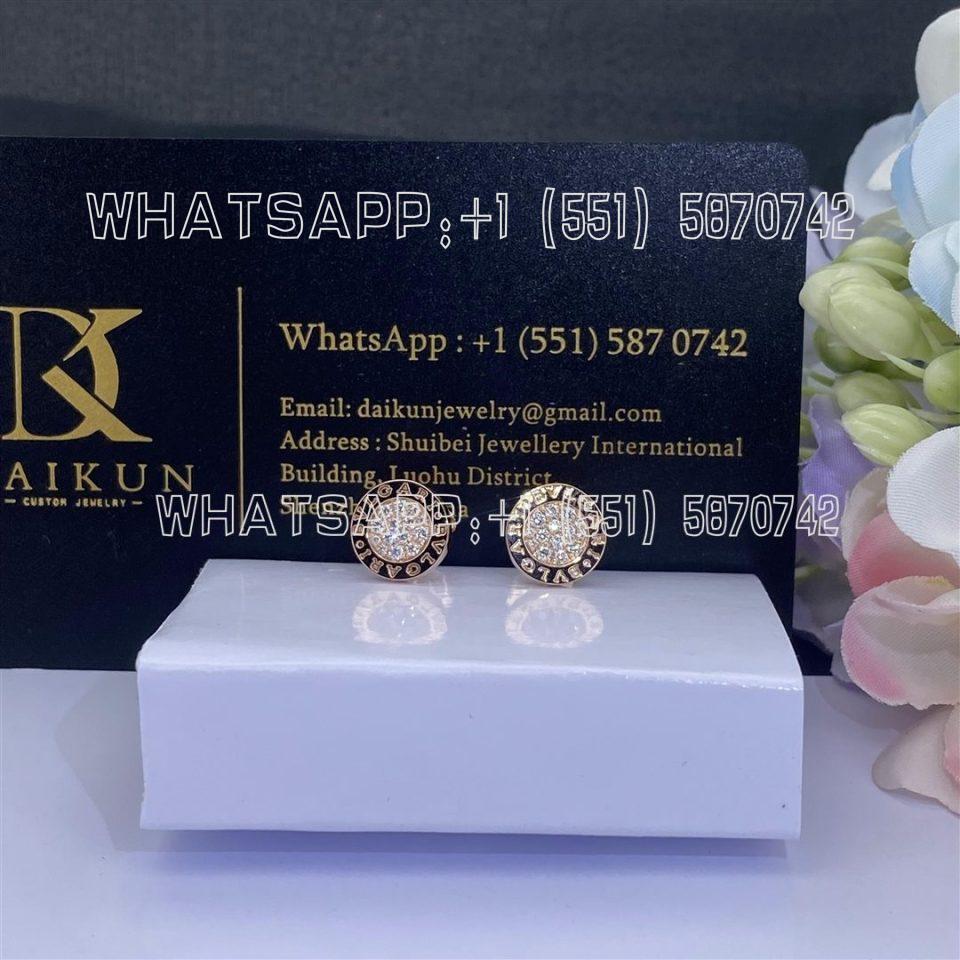 Custom Jewelry Bulgari BVLGARI 18kt rose gold earring with round brilliant pavé diamonds 354731