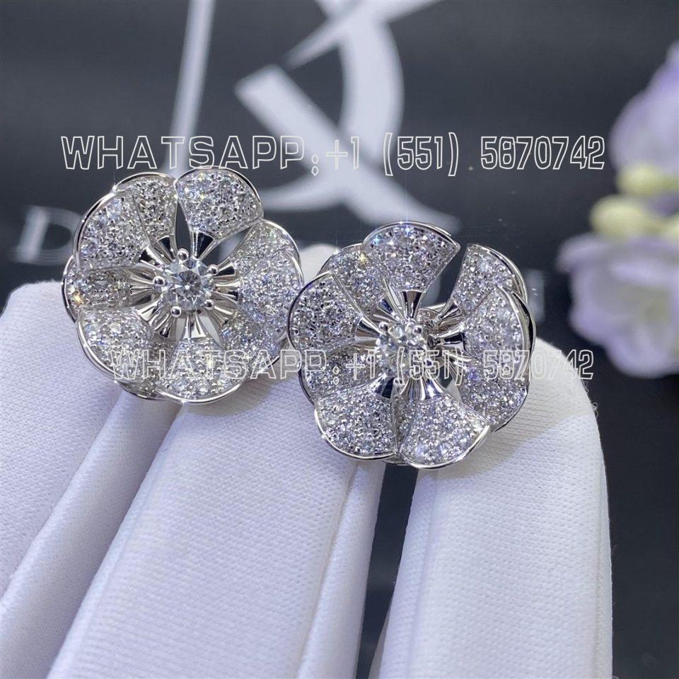 Custom Jewelry Bulgari Divas'' Dream Diamond White Gold Flower Earrings 350785