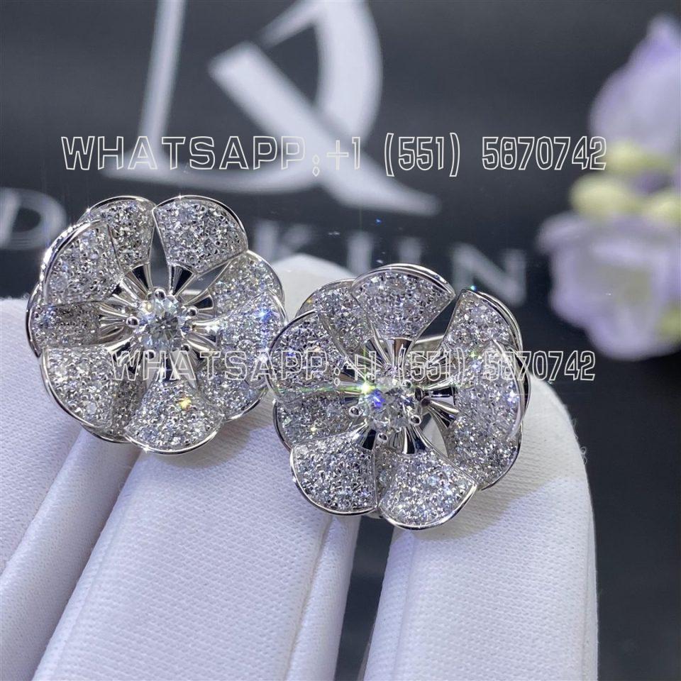 Custom Jewelry Bulgari Divas'' Dream Diamond White Gold Flower Earrings 350785
