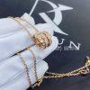 Custom Jewelry Bulgari Serpenti Viper pendant necklace in 18 kt rose gold set with pavé diamonds 357795